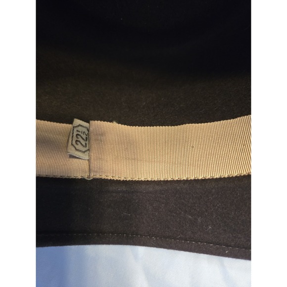 Vtg Stetson Fifth Avenue Womens Cloche Hat 22.5 Brown Wool Felt Ribbon Luxury - Picture 9 of 12